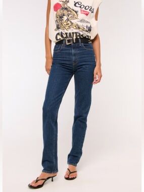 Abercrombie & Fitch The 90s Straight Leg Jeans Ulta High Rise Size 0/ 25 Regular